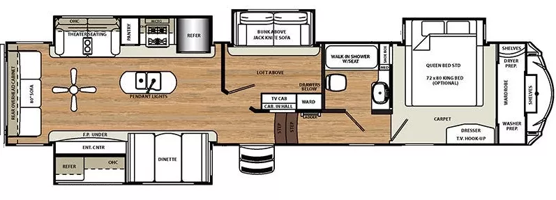 41' 2018 Forest River Sierra 372LOK w/4 Slides - Bunk House Floorplan