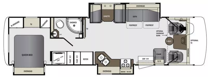 32' 2014 Forest River Georgetown 328TSF w/3 Slides Floorplan
