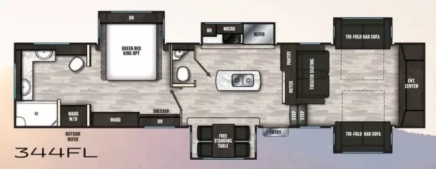 42' 2022 Coachmen Brookstone 344FL w/5 Slides Floorplan