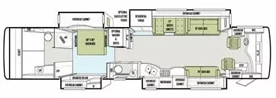 43' 2012 Tiffin Allegro Bus 43QGP 450hp Cummins w/4 Slides Floorplan