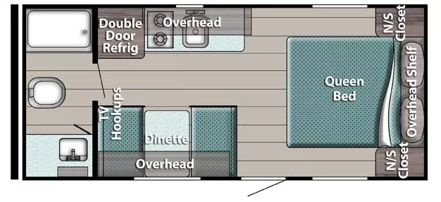 20' 2018 Gulf Stream Trailmaster Super Lite 189DD Floorplan
