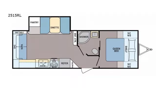 30' 2023 Dutchmen Coleman 2515RL w/Slide Floorplan