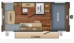 20' 2019 Jayco Jayflight Slx Series 175RD Floorplan