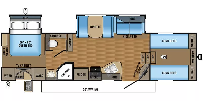 34' 2017 Jayco Eagle 29.5 FBDS w/2 Slides - Bunk House Floorplan