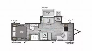 32' 2025 Winnebago Access 28FK w/Slide Floorplan