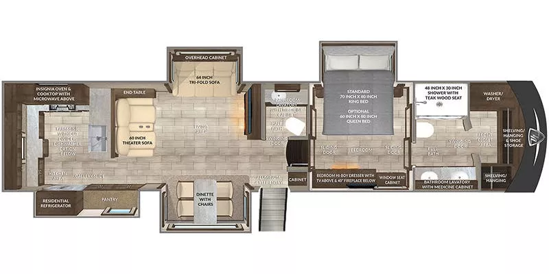 42' 2022 Vanleigh RV Beacon 41LKB w/4 Slides Floorplan
