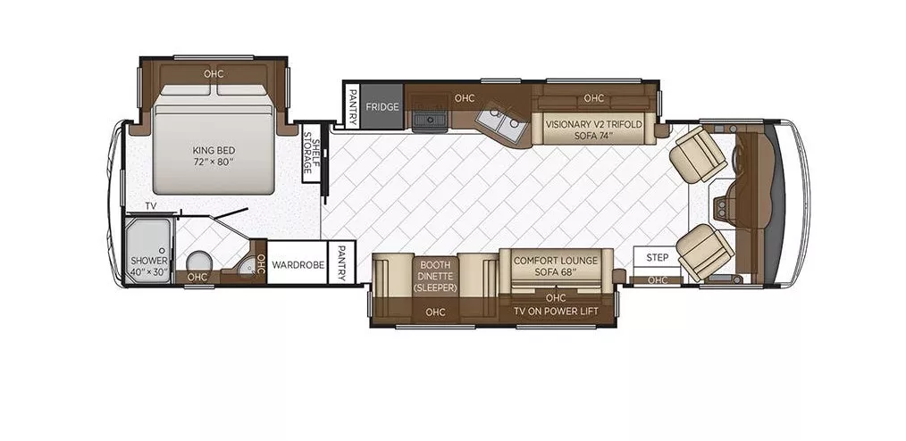 35' 2022 Newmar Bay Star 3416 w/3 Slides Floorplan