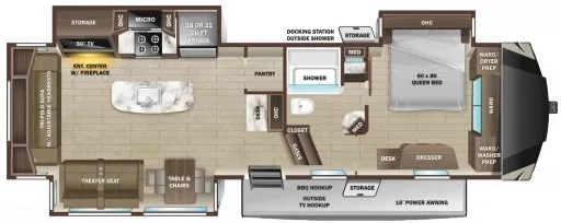 37' 2022 Highland RV Mesa Ridge 314RLS w/3 Slides Floorplan