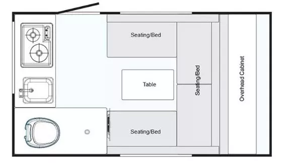 15' 2017 Nucamp RV T@B 320 S OUTBACK Floorplan