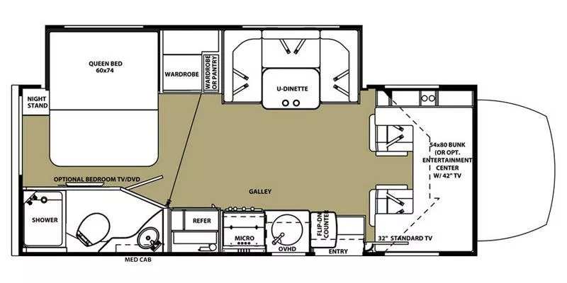 25' 2016 Forest River Forester Mbs 2401W w/Slide Floorplan