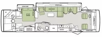 36' 2014 Tiffin Allegro 36LA w/2 Slides Floorplan