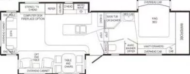 37' 2005 Doubletree RV Mobile Suites 36CK3 w/3 Slides Floorplan