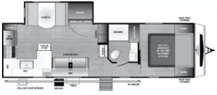 32' 2023 Coachmen Freedom 274RKS w/Slide Floorplan
