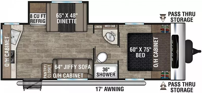 26' 2022 Venture RV Sonic 231VRL w/Slide Floorplan