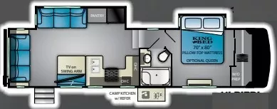35' 2020 Heartland Milestone 317RL w/2 Slides Floorplan