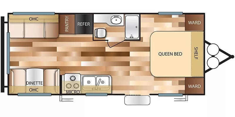 25' 2018 Forest River Salem Cruise Lite 202RDXL Floorplan