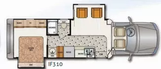 31' 2014 Isata Touring Sedan F Series M-310 w/2 Slides Floorplan
