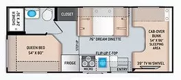 24' 2021 Thor Chateau 22E Floorplan