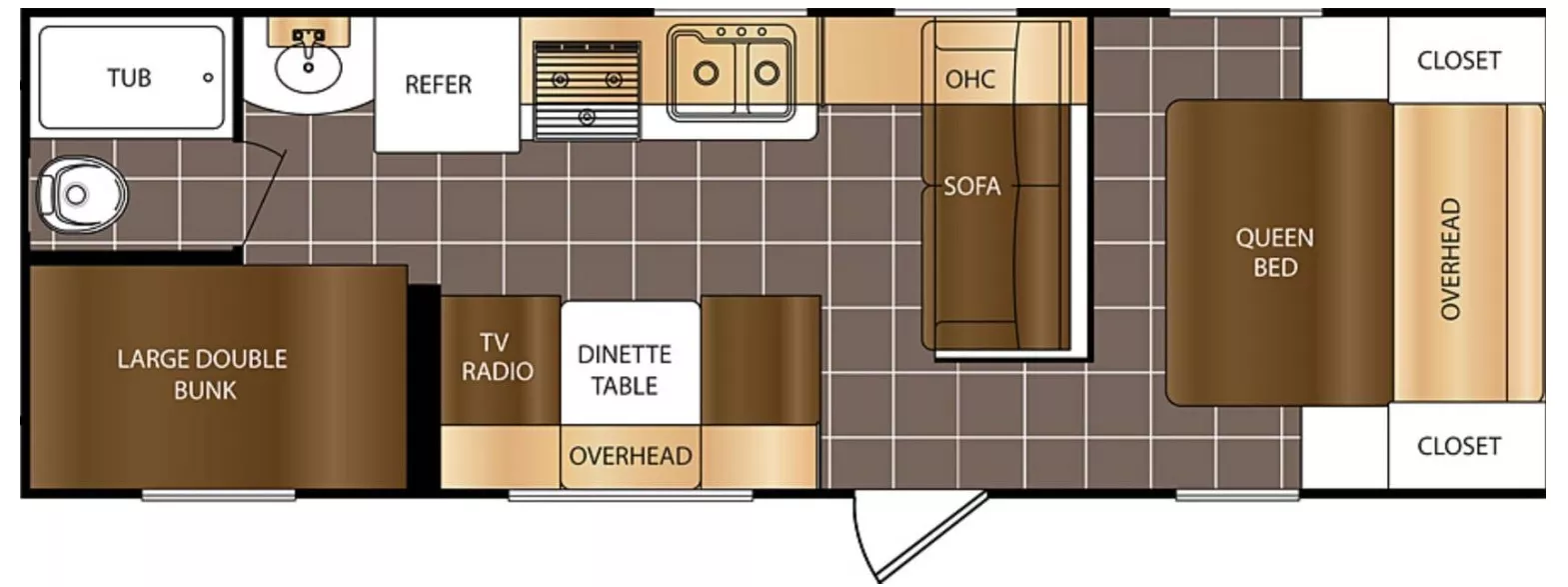 28' 2019 Primetime Avenger 26BH Floorplan