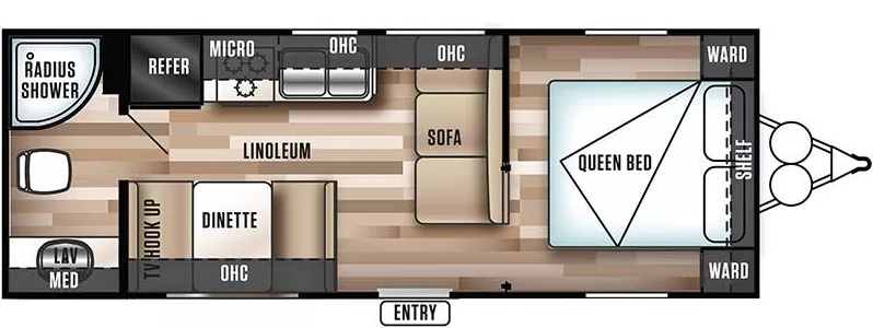 26' 2019 Forest River Salem Cruise Lite 241QBXL Floorplan