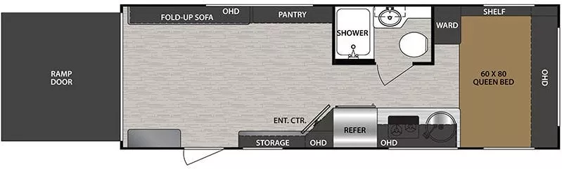 24' 2020 Forest River No Boundaries 19.1 - Toy Hauler Floorplan
