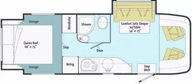 25' 2013 Itasca Navion 24G w/2 Slides Floorplan