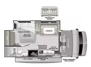 25' 2022 Forest River Forester Mbs 2401B w/Slide Floorplan