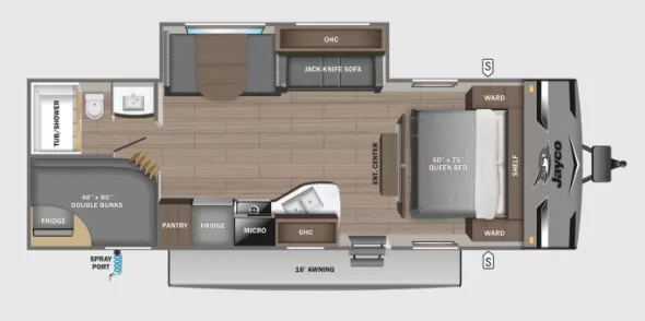 30' 2023 Jayco Jay Flight 267BHS w/Slide - Bunk House Floorplan