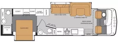 35' 2013 Thor Hurricane 34E w/2 Slides Floorplan