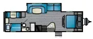 34' 2022 Heartland Prowler 300BH w/Slide - Bunk House Floorplan