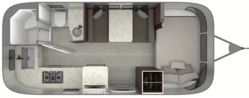 21' 2022 Airstream Caravel 20FB Floorplan