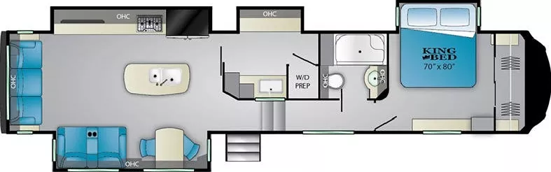 42' 2019 Heartland Bighorn 3925MLP w/4 Slides Floorplan