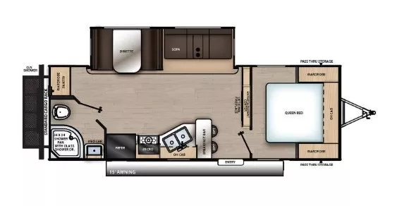 29' 2022 Forest River Catalina Legacy 243 RBS w/Slide Floorplan