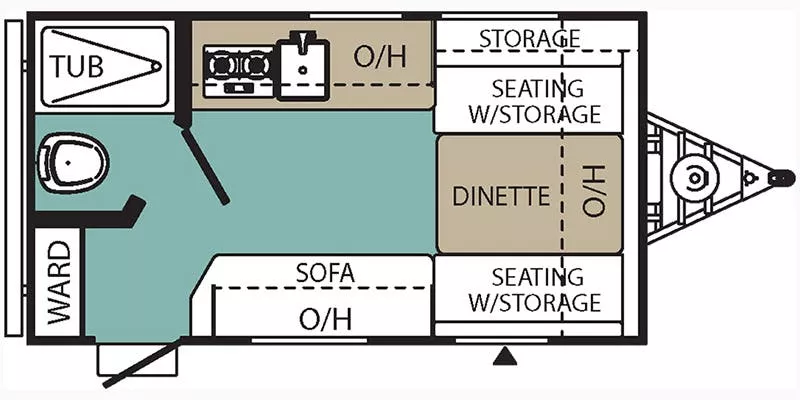16' 2018 Forest River Viking 14R Floorplan