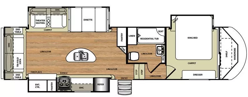 32' 2016 Forest River Salem Hemisphere 276RLIS w/3 Slides Floorplan