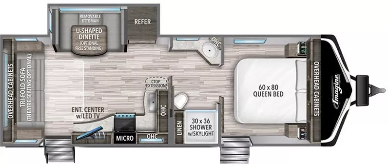 29' 2023 Grand Design Imagine 2500RL w/Slide Floorplan