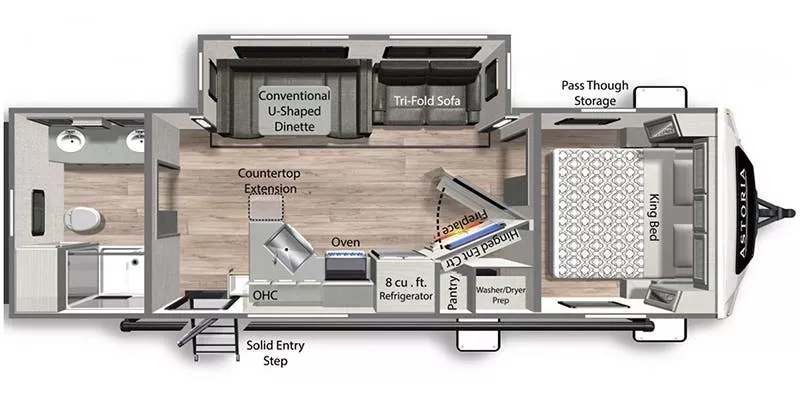 31' 2023 Dutchmen Astoria 2703RB w/Slide Floorplan