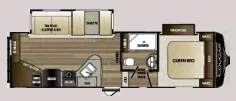 29' 2018 Keystone Cougar Half Ton 25RES w/2 Slides Floorplan