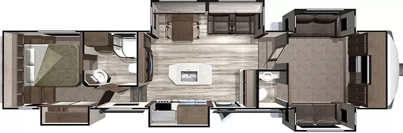 41' 2019 Highland RV Open Range 376FBH Floorplan