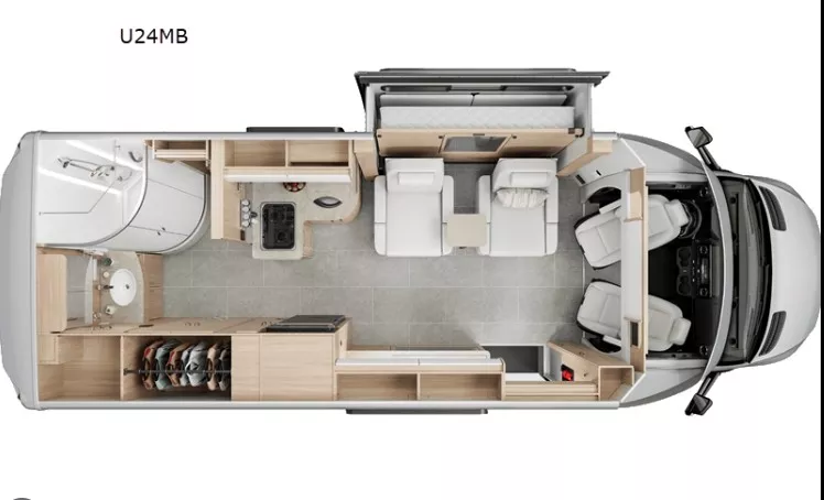 25' 2016 Leisure Travel Unity U24MB w/Slide Floorplan