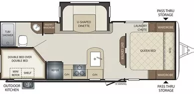 28' 2020 Keystone Bullet M243BHSWE w/Slide - Bunk House Floorplan