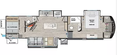 40' 2023 Alliance RV Avenue 36BRM w/3 Slides - Bunk House Floorplan