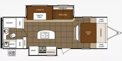 30' 2015 Forest River Tracer Ultra Lite 2750RBS w/2 Slides Floorplan