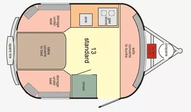 13' 2015 Scamp 13 Floorplan
