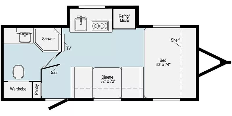 20' 2022 Winnebago Hike 170S w/Slide Floorplan