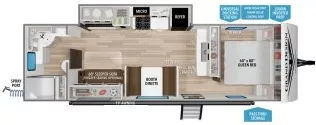 32' 2026 Grand Design Transend Xplor 26RBX w/Slide Floorplan