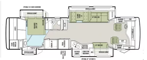 36' 2012 Tiffin Phaeton 36QSH 380hp Cummins Floorplan