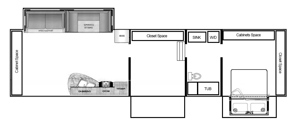 44' 2016 Recreation by Design Monte Carlo 44FB w/3 Slides Floorplan