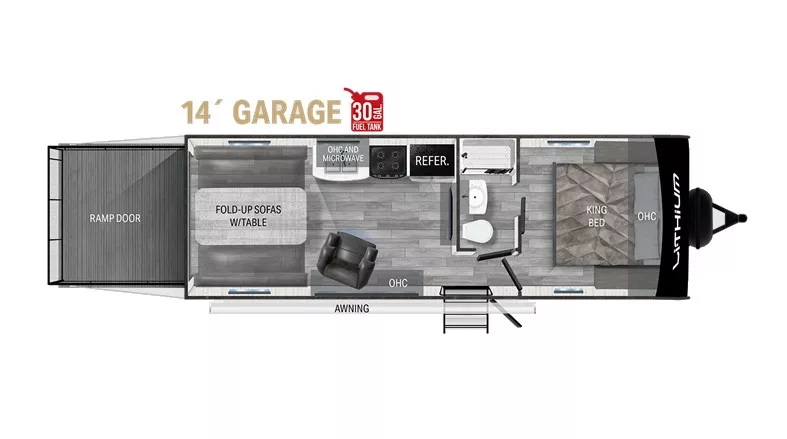 29' 2022 Heartland Lithium 2414 - Toy Hauler Floorplan
