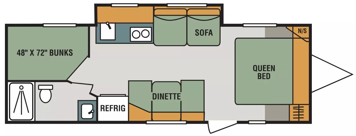 27' 2018 Kz Escape 231BH Floorplan